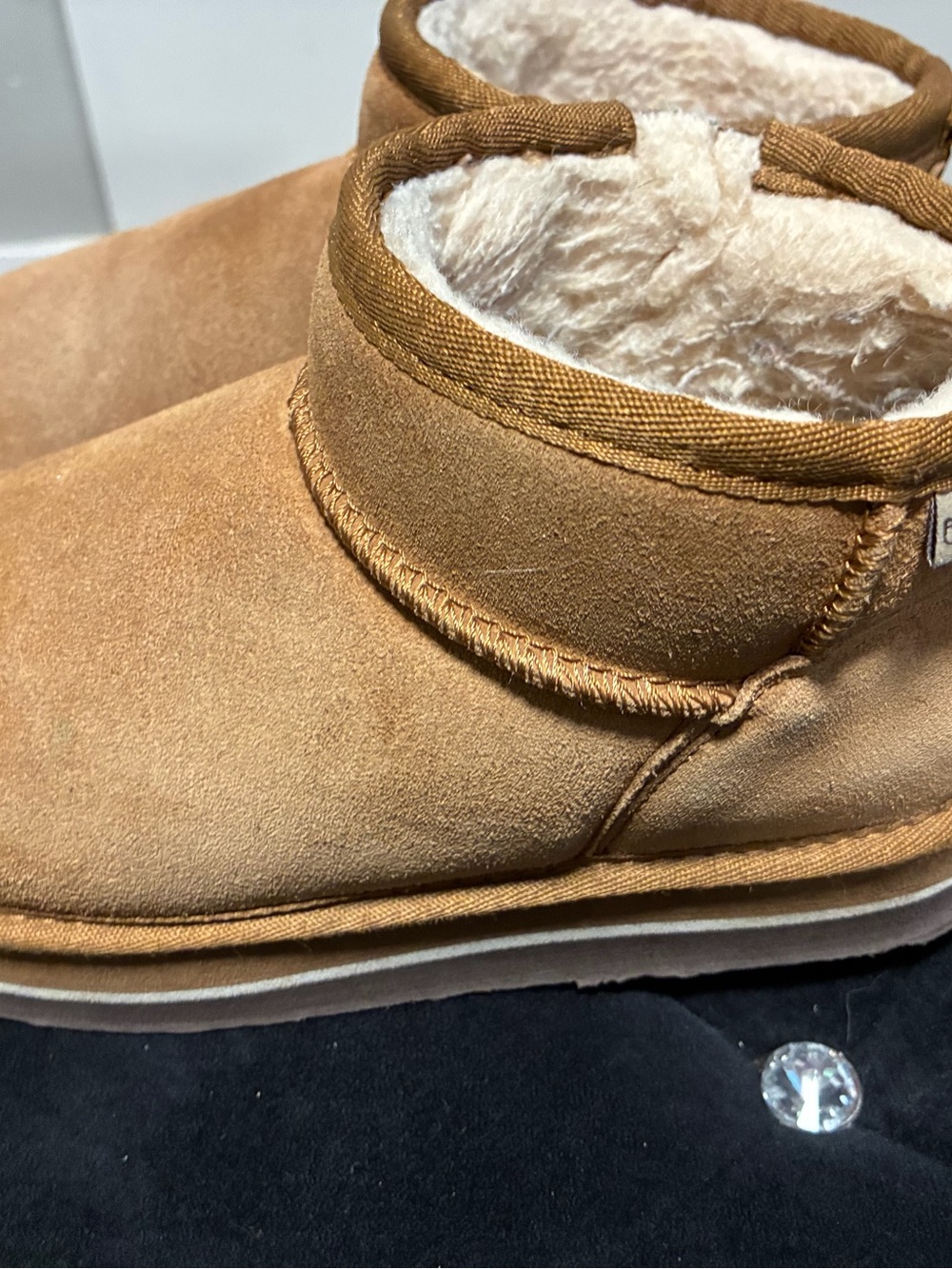 BearPaw Kids Chestnut Suede Shearling 4 - Picture 4 of 8